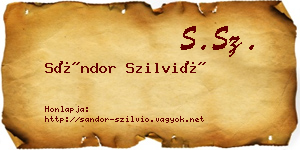 Sándor Szilvió névjegykártya